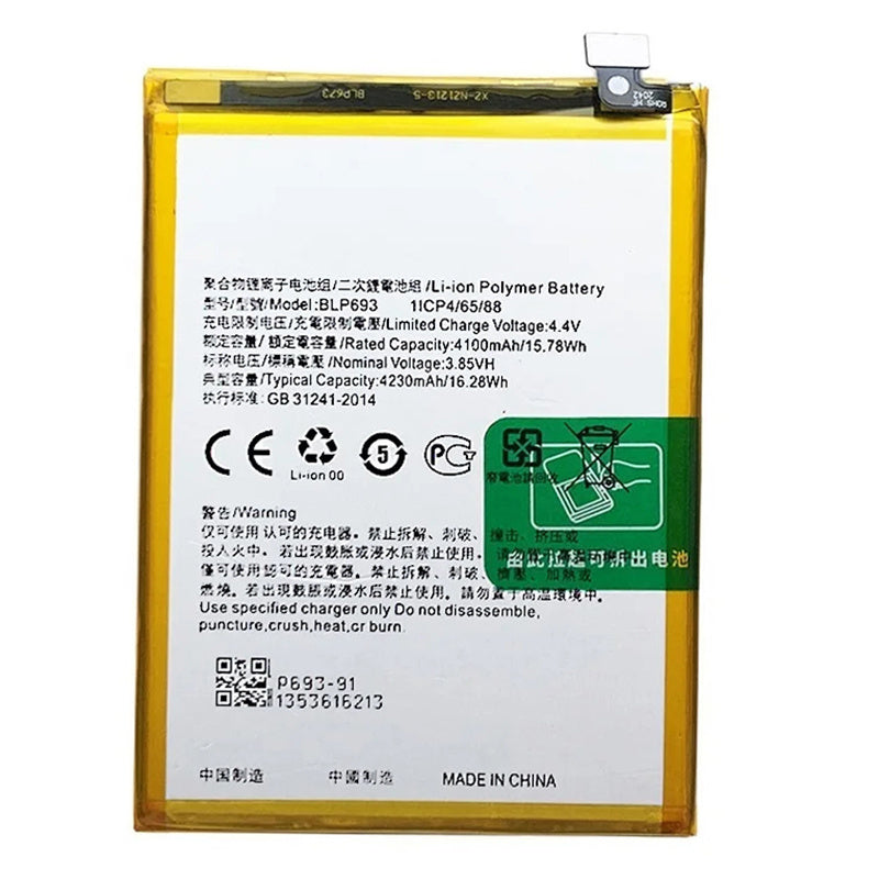 For Realme 3 3.85V 4110mAh Li-ion Polymer Battery Assembly Part (Encode: BLP693) For Realme 3 3.85V 4110mAh Li-ion Polymer Battery Assembly Part (Encode: BLP693)
